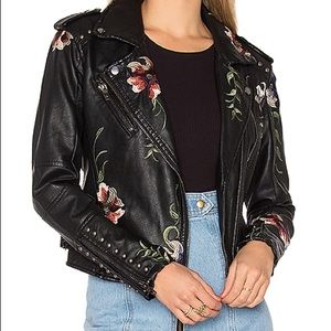 Blank NYC floral leather jacket